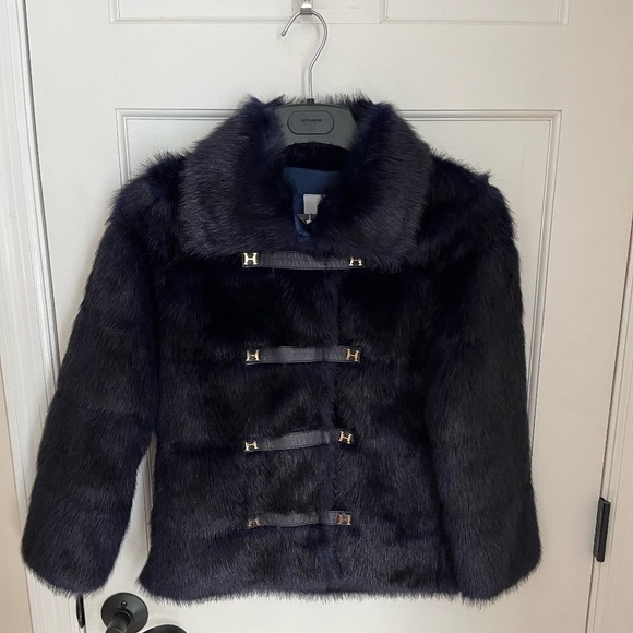 NWT Halston Faux Fur Jacket - Picture 1 of 5